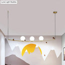 GobekUsa Modern Metal Chandelier: 2/3-Light Bubble Island Light in Black/Gold - Simple and Stylish