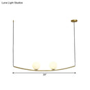 GobekUsa Modern Metal Chandelier: 2/3-Light Bubble Island Light in Black/Gold - Simple and Stylish