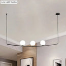 GobekUsa Modern Metal Chandelier: 2/3-Light Bubble Island Light in Black/Gold - Simple and Stylish