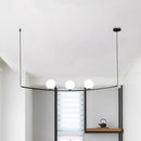 GobekUsa Modern Metal Chandelier: 2/3-Light Bubble Island Light in Black/Gold - Simple and Stylish