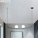 GobekUsa Modern Metal Chandelier: 2/3-Light Bubble Island Light in Black/Gold - Simple and Stylish