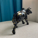 GobekUsa Bull Statue Feng Shui Luxury Resin Sculpture Home Decor Miniature Art Objects