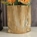GobekUsa Ceramic Bag Vase with Artificial Flowers for Modern Home Decor