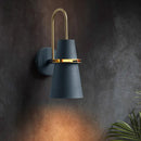 GobekUsa Modernism Tapered Sconce Light: Wall Mounted Lamp for Dining Room - Black/White/Blue