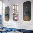 GobekUsa Modernism Tapered Sconce Light: Wall Mounted Lamp for Dining Room - Black/White/Blue