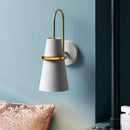 GobekUsa Modernism Tapered Sconce Light: Wall Mounted Lamp for Dining Room - Black/White/Blue