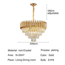 GobekUsa Crystal Pendant Chandelier - Modern Luxury LED Lighting for Living, Dining, Bedroom