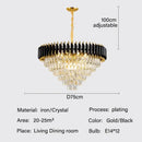 GobekUsa Crystal Pendant Chandelier - Modern Luxury LED Lighting for Living, Dining, Bedroom