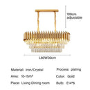 GobekUsa Crystal Pendant Chandelier - Modern Luxury LED Lighting for Living, Dining, Bedroom
