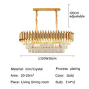 GobekUsa Crystal Pendant Chandelier - Modern Luxury LED Lighting for Living, Dining, Bedroom
