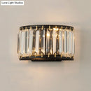 GobekUsa Modern Black Crystal Wall Sconce with 2 Bulbs - Surface Mounted Light Fixture