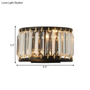 GobekUsa Modern Black Crystal Wall Sconce with 2 Bulbs - Surface Mounted Light Fixture