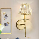 GobekUsa Modern Conical Crystal Wall Light with Gold Finish - Stylish Lighting Fixture for Living Room