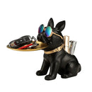GobekUsa Bulldog Statue Desktop Storage Office Home Decor Tray Sculpture
