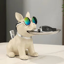 GobekUsa Bulldog Statue Desktop Storage Office Home Decor Tray Sculpture