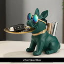 GobekUsa Bulldog Statue Desktop Storage Office Home Decor Tray Sculpture