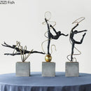 GobekUsa Gymnast Figures Statue Resin Sculpture Room Decor Abstract Athlete Aesthetics