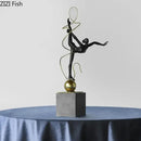 GobekUsa Gymnast Figures Statue Resin Sculpture Room Decor Abstract Athlete Aesthetics