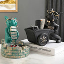 GobekUsa Dog Statue Resin Art Sculpture Figurine Home Study Decoration Ornament