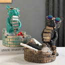 GobekUsa Dog Statue Resin Art Sculpture Figurine Home Study Decoration Ornament