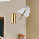 GobekUsa Contemporary Clear Glass Faceted Wall Sconce - 1/2-Light W/Bk/Gd Finish - Ideal for Stairway