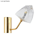 GobekUsa Contemporary Clear Glass Faceted Wall Sconce - 1/2-Light W/Bk/Gd Finish - Ideal for Stairway