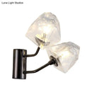 GobekUsa Contemporary Clear Glass Faceted Wall Sconce - 1/2-Light W/Bk/Gd Finish - Ideal for Stairway