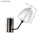 GobekUsa Contemporary Clear Glass Faceted Wall Sconce - 1/2-Light W/Bk/Gd Finish - Ideal for Stairway