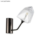 GobekUsa Contemporary Clear Glass Faceted Wall Sconce - 1/2-Light W/Bk/Gd Finish - Ideal for Stairway