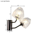 GobekUsa Contemporary Clear Glass Faceted Wall Sconce - 1/2-Light W/Bk/Gd Finish - Ideal for Stairway