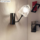 GobekUsa Contemporary Clear Glass Faceted Wall Sconce - 1/2-Light W/Bk/Gd Finish - Ideal for Stairway