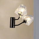 GobekUsa Contemporary Clear Glass Faceted Wall Sconce - 1/2-Light W/Bk/Gd Finish - Ideal for Stairway