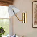 GobekUsa Contemporary Clear Glass Faceted Wall Sconce - 1/2-Light W/Bk/Gd Finish - Ideal for Stairway