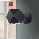 GobekUsa Modern Metal Geometric Wall Light Sconce - Black 1-Light Fixture for Dining Room
