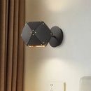 GobekUsa Modern Metal Geometric Wall Light Sconce - Black 1-Light Fixture for Dining Room