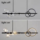 GobekUsa Glass Ball Pendant Chandelier: Scandinavian LED Light for Kitchen Dining Table