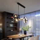 GobekUsa Glass Ball Pendant Chandelier: Scandinavian LED Light for Kitchen Dining Table