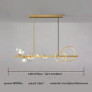 GobekUsa Glass Ball Pendant Chandelier: Scandinavian LED Light for Kitchen Dining Table