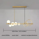 GobekUsa Glass Ball Pendant Chandelier: Scandinavian LED Light for Kitchen Dining Table