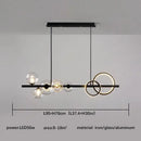 GobekUsa Glass Ball Pendant Chandelier: Scandinavian LED Light for Kitchen Dining Table