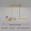 GobekUsa Glass Ball Pendant Chandelier: Scandinavian LED Light for Kitchen Dining Table