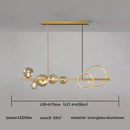 GobekUsa Glass Ball Pendant Chandelier: Scandinavian LED Light for Kitchen Dining Table