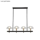 GobekUsa Black Glass Island Pendant Light with 4/6 Clear Mushroom Shades - Ideal for Restaurants