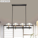 GobekUsa Black Glass Island Pendant Light with 4/6 Clear Mushroom Shades - Ideal for Restaurants