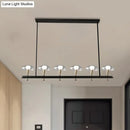 GobekUsa Black Glass Island Pendant Light with 4/6 Clear Mushroom Shades - Ideal for Restaurants