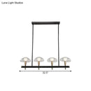 GobekUsa Black Glass Island Pendant Light with 4/6 Clear Mushroom Shades - Ideal for Restaurants