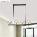 GobekUsa Black Glass Island Pendant Light with 4/6 Clear Mushroom Shades - Ideal for Restaurants