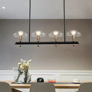 GobekUsa Black Glass Island Pendant Light with 4/6 Clear Mushroom Shades - Ideal for Restaurants