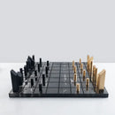 GobekUsa Golden Metal Marble Chessboard: Geometric Square Check King Game Decor Figurines