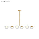 GobekUsa Black/Gold Metallic Hanging Chandelier - Clear Glass Ball Island Light for Dining Table with 6 Modern Lights